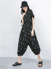 Loose Black Lace-up Jumpsuits